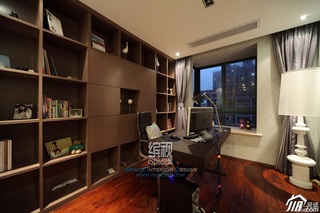 简约风格公寓富裕型110平米书房书架效果图