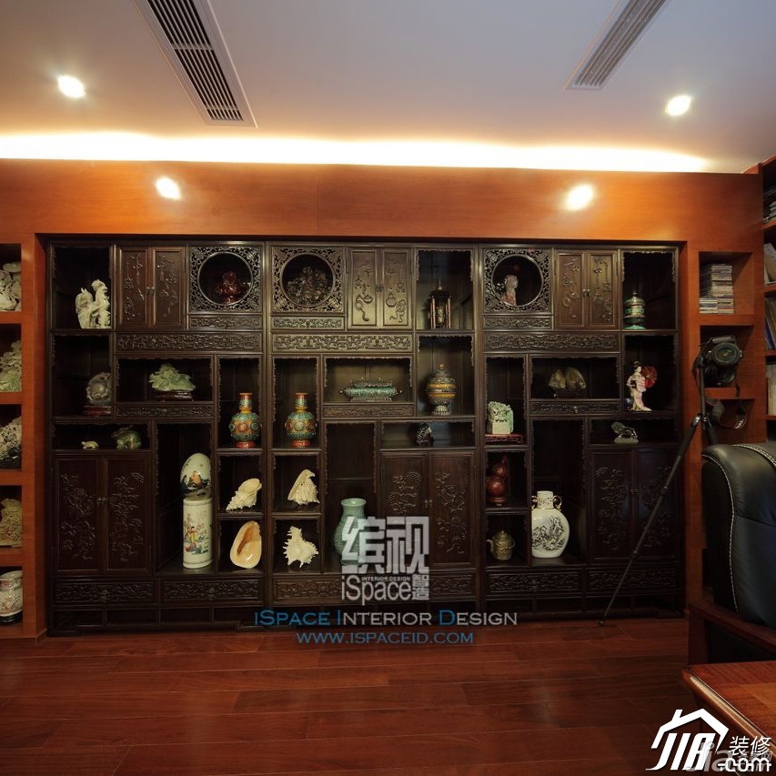 公寓装修,混搭风格,富裕型装修,130平米装修,书房,展览柜,缤视设计