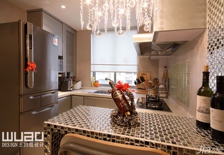 欧式风格公寓大气富裕型厨房吧台橱柜婚房平面图