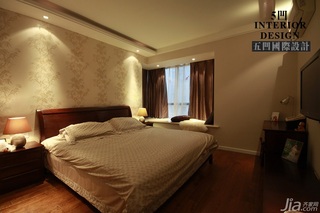 新古典风格公寓时尚咖啡色富裕型卧室床效果图
