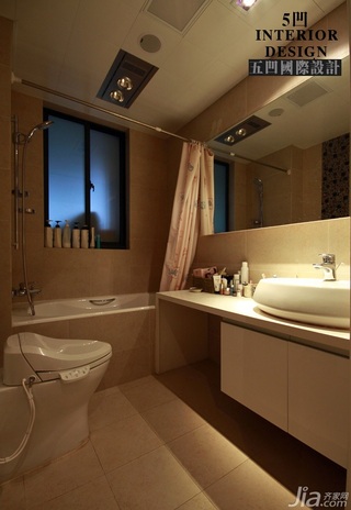 新古典风格公寓时尚咖啡色富裕型卫生间洗手台图片