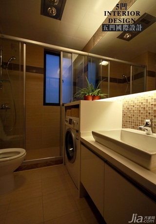 新古典风格公寓时尚咖啡色富裕型卫生间洗手台图片
