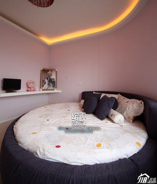 简约风格公寓温馨富裕型120平米卧室床图片