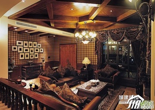 中式风格别墅20万以上客厅沙发背景墙沙发图片