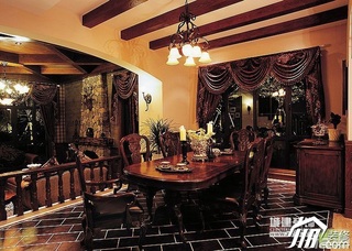 中式风格别墅20万以上餐厅餐桌图片