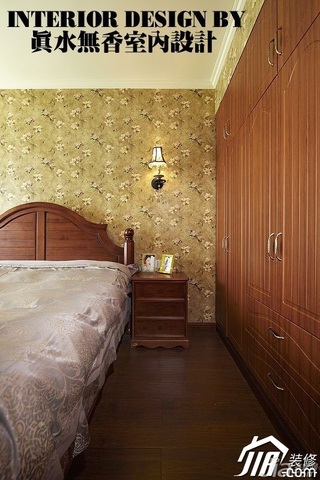 美式风格公寓可爱暖色调富裕型80平米卧室床图片
