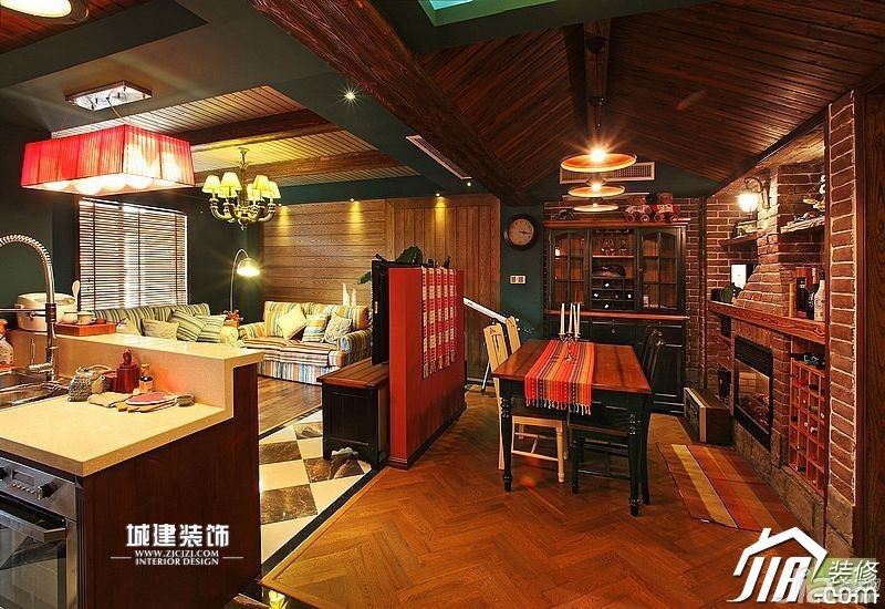 混搭风格,10-15万装修,公寓装修,餐厅,餐桌,灯具,城建装饰