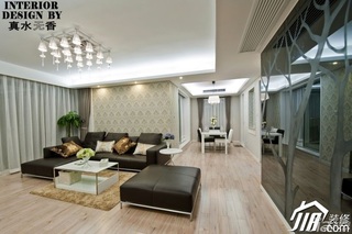 简约风格公寓时尚富裕型140平米以上客厅背景墙沙发效果图
