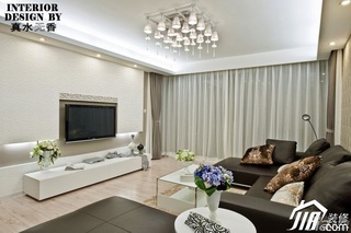 简约风格公寓时尚富裕型140平米以上客厅电视背景墙沙发效果图