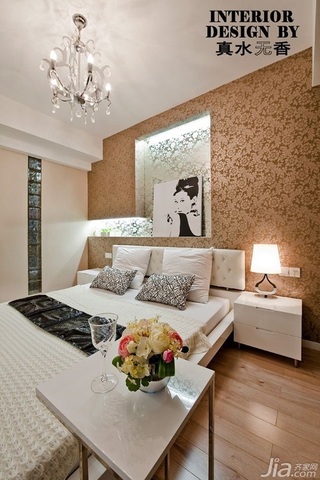 简约风格公寓时尚富裕型140平米以上卧室卧室背景墙灯具图片