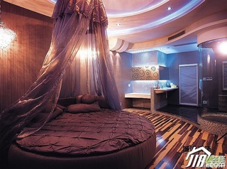 简约风格别墅浪漫紫色豪华型卧室灯具效果图