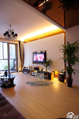 简约风格公寓富裕型120平米客厅电视柜图片