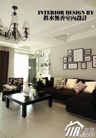 简约风格公寓冷色调富裕型130平米客厅沙发背景墙沙发效果图