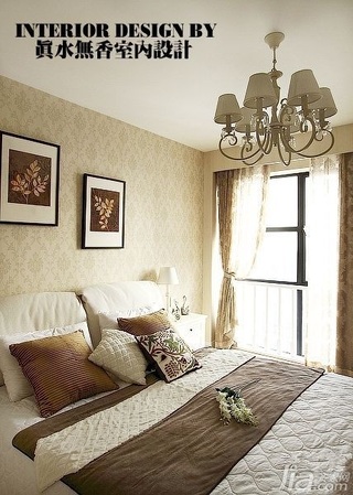简约风格公寓冷色调富裕型130平米卧室卧室背景墙床图片