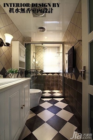 简约风格公寓冷色调富裕型130平米卫生间浴室柜效果图