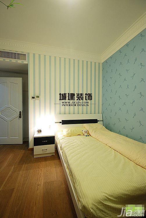 15-20万装修,欧式风格,三居室装修,卧室,温馨,壁纸,床头柜,城建装饰