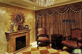 欧式风格公寓豪华型客厅背景墙装修图片