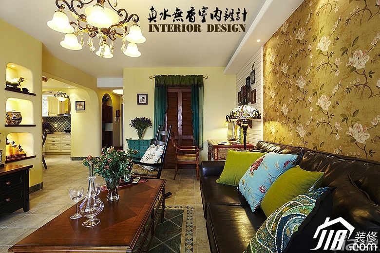 婚房装修,原木色装修,古典,70平米装修,富裕型装修,混搭风格,客厅,沙发背景墙,沙发,茶几,灯具,真水无香