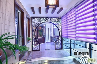 三居室浪漫紫色富裕型过道装修图片