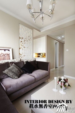 公寓大气咖啡色富裕型80平米客厅隔断沙发效果图