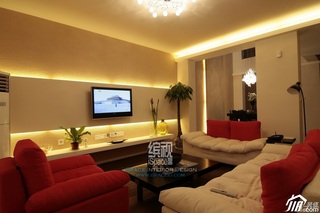 简约风格别墅经济型客厅电视背景墙沙发图片
