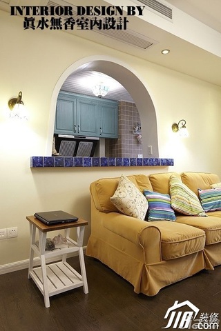 地中海风格公寓简洁富裕型100平米客厅沙发效果图