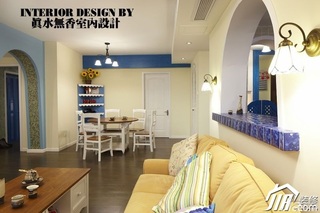 地中海风格公寓简洁富裕型100平米客厅灯具效果图