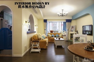 地中海风格公寓简洁富裕型100平米客厅沙发图片