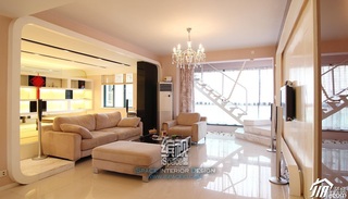 简约风格复式经济型110平米客厅沙发效果图