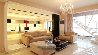简约风格复式经济型110平米客厅沙发背景墙沙发效果图