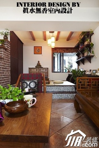 混搭风格公寓古典原木色豪华型80平米客厅茶几效果图