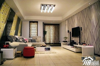 简约风格三居室时尚富裕型130平米客厅沙发背景墙沙发图片