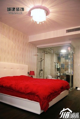 简约风格三居室温馨富裕型130平米卧室灯具图片