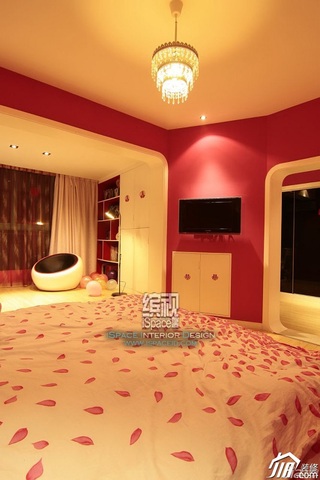 简约风格复式浪漫富裕型110平米卧室灯具效果图