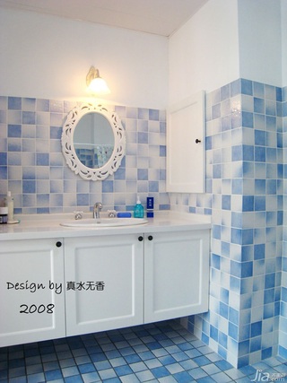 混搭风格富裕型110平米卫生间浴室柜图片