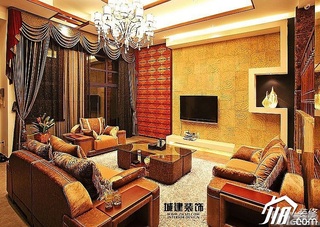 欧式风格别墅豪华型客厅电视背景墙沙发图片