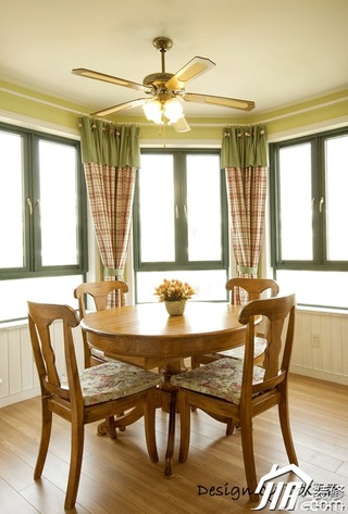 田园风格公寓小清新绿色富裕型餐厅餐桌效果图