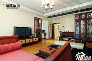 混搭风格公寓富裕型客厅隔断沙发效果图
