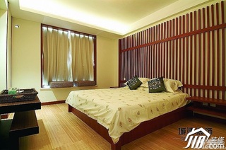 混搭风格公寓富裕型卧室卧室背景墙床图片