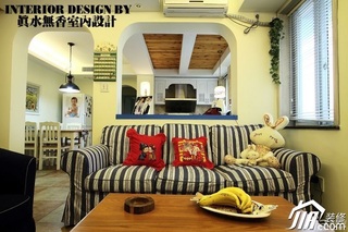 混搭风格公寓小清新80平米客厅沙发图片