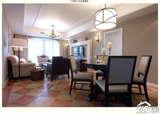 混搭风格公寓简洁富裕型120平米客厅餐桌效果图