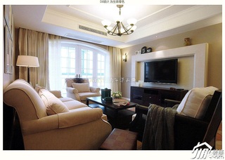 混搭风格公寓简洁富裕型120平米客厅电视背景墙电视柜图片