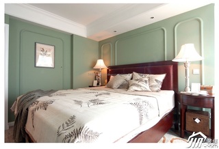 混搭风格公寓舒适富裕型120平米卧室床图片