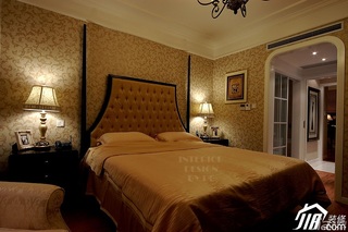 简约风格公寓舒适经济型110平米卧室卧室背景墙床图片