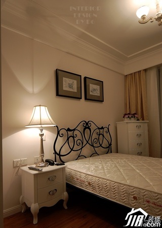 简约风格公寓舒适经济型110平米卧室卧室背景墙床效果图