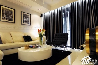 混搭风格二居室简洁富裕型120平米客厅沙发背景墙沙发图片