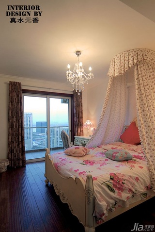 新古典风格公寓古典原木色豪华型140平米以上卧室床效果图