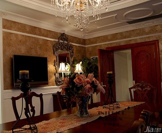 欧式风格别墅奢华豪华型餐厅餐桌效果图