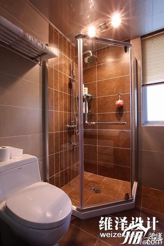 简约风格公寓时尚冷色调富裕型80平米卫生间设计图纸
