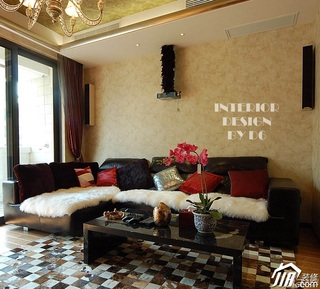 混搭风格公寓时尚富裕型110平米客厅沙发效果图